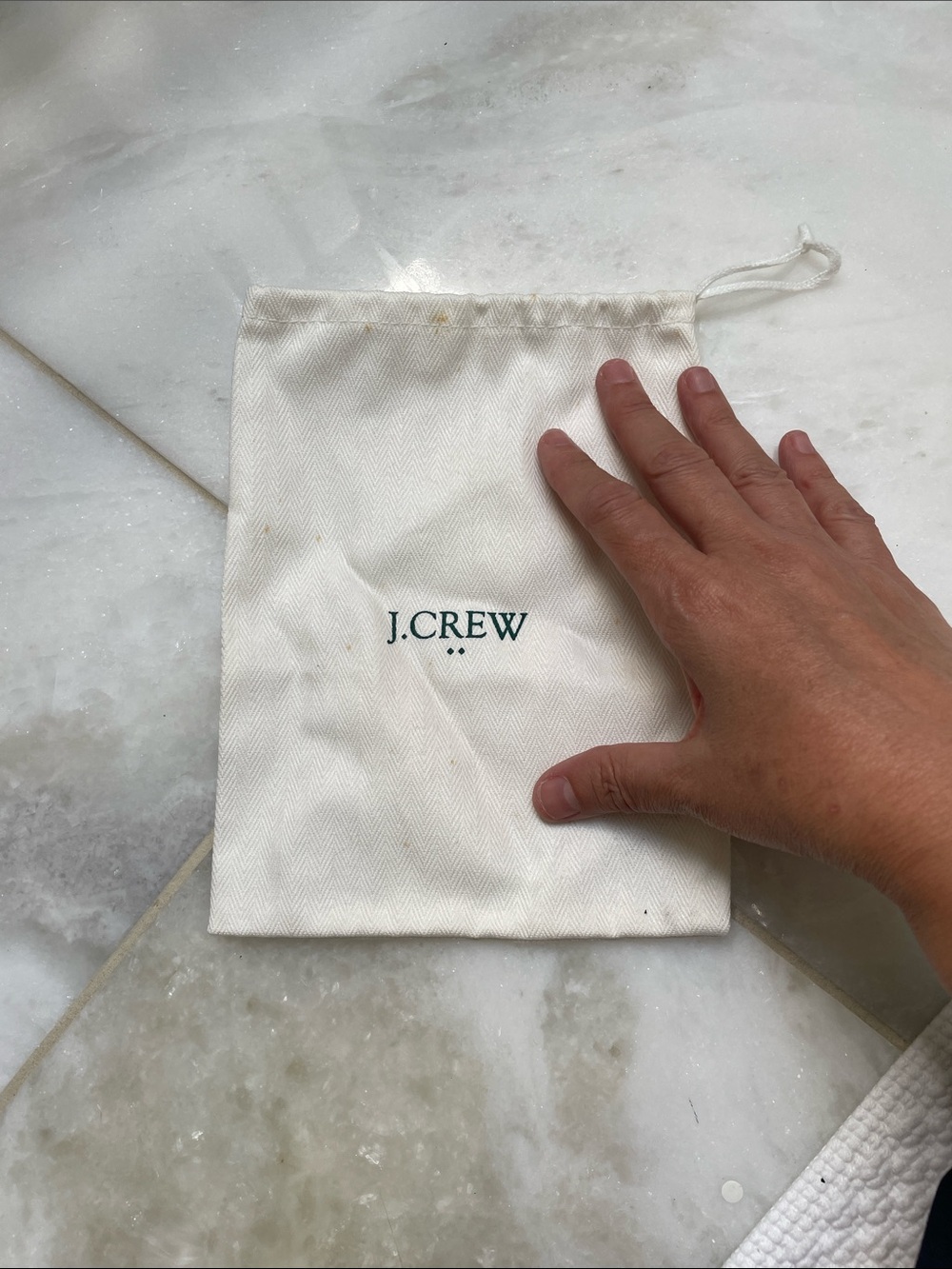 J. Crew Cream Drawstring Accessory Pouch - Picture 2 of 3